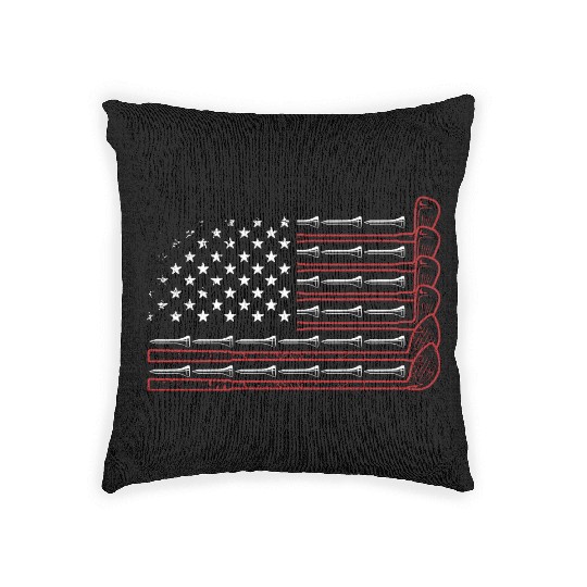 American Flag Golf Woven Pillows