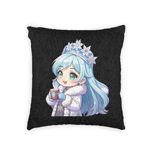Snow Much Fun Winter Wonderland Girl Woven Pillows Gift