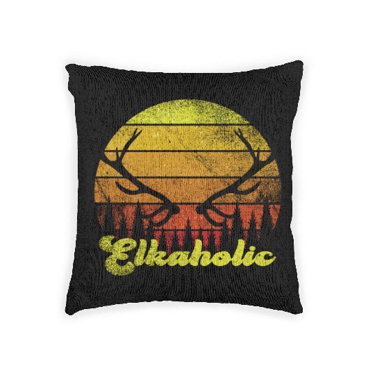 Elk Hunting Elkaholic Hunters Woven Pillows