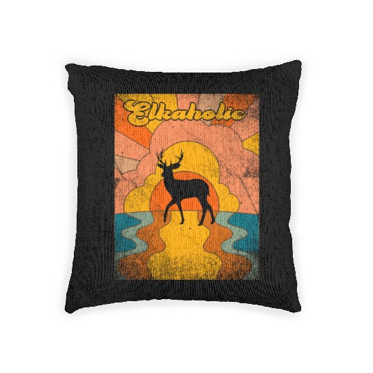 Elk Hunting Elkaholic Hunters Woven Pillows