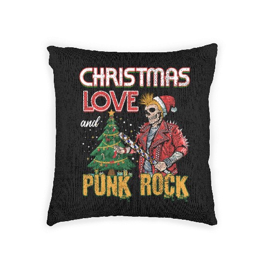 Rocky Christmas: Santa Claus Concert In Punk Rock Woven Pillows