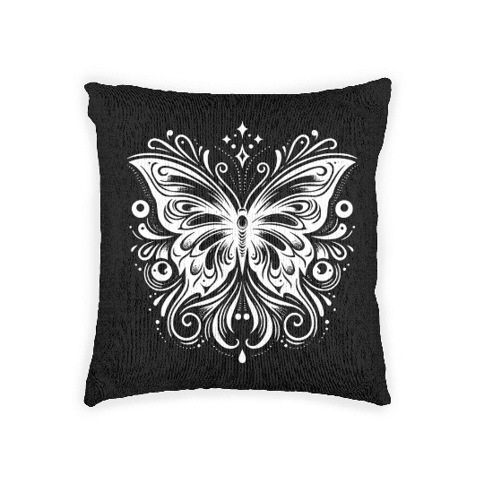 Pretty Ink Butterfly Tattoo Kids Style Woven Pillows