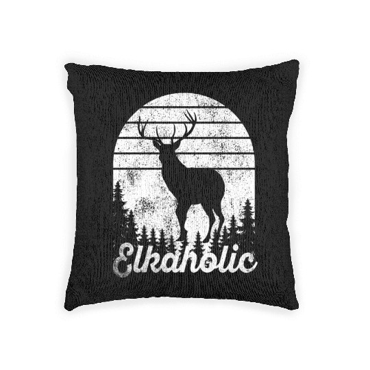 Elk Hunting Elkaholic Hunters Woven Pillows