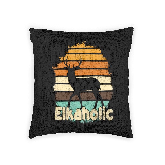 Elk Hunting Elkaholic Hunters Woven Pillows