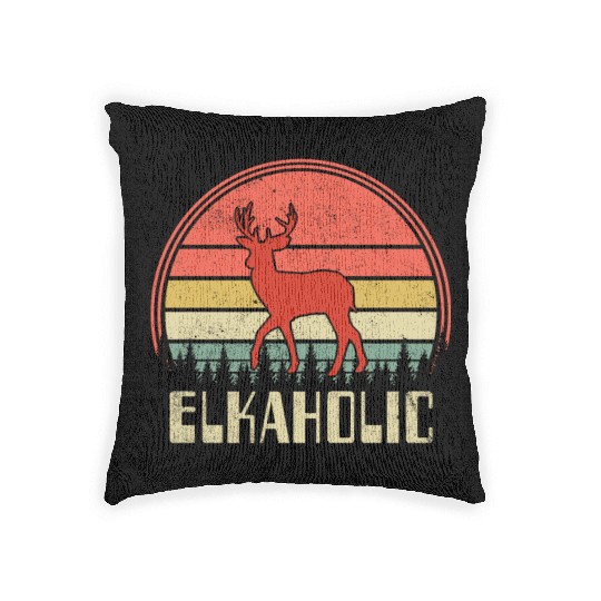 Elk Hunting Elkaholic Hunters Woven Pillows