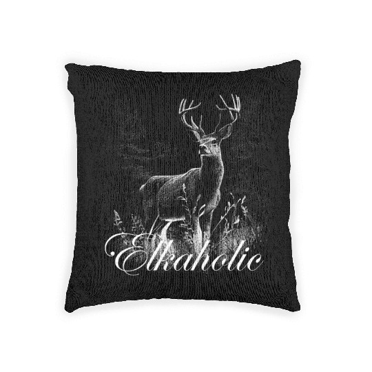 Elk Hunting Elkaholic Hunters Woven Pillows