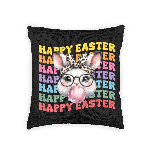 Happy Easter Bunny, Easter Day Woven Pillows