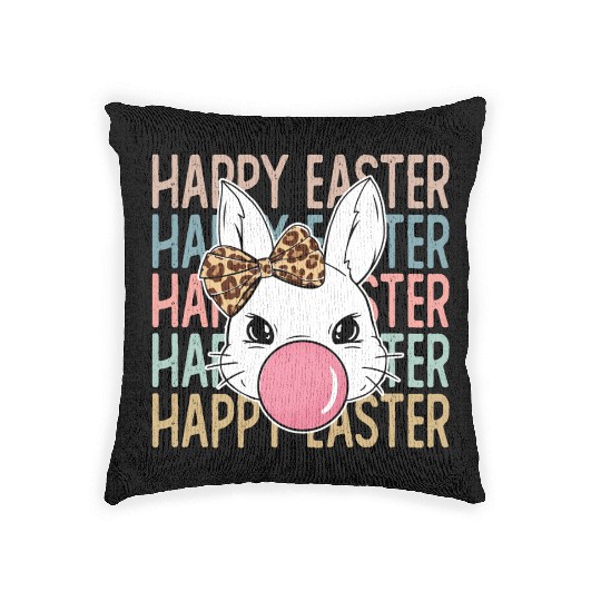 Happy Easter Bunny, Easter Day Woven Pillows