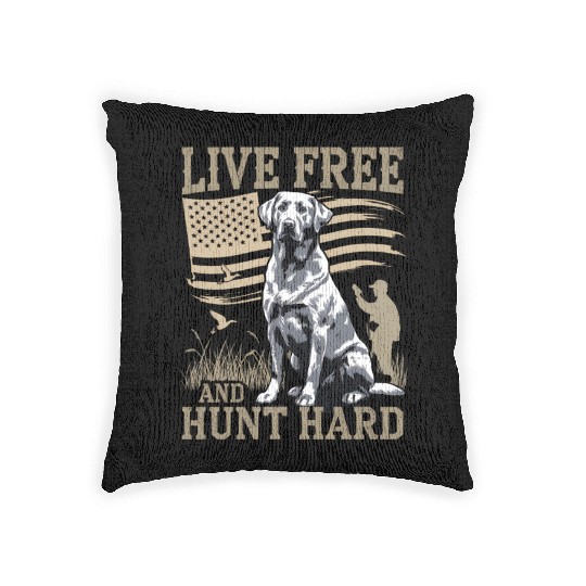 Duck Hunting Woven Pillows Deer Hunting USA Flag Hunters