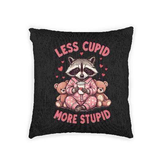Less cupid more stupid Woven Pillows