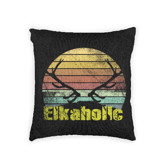 Elk Hunting Elkaholic Hunters Woven Pillows