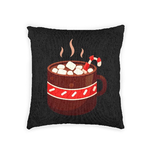 Cozy Hot Chocolate Mug Design Woven Pillows
