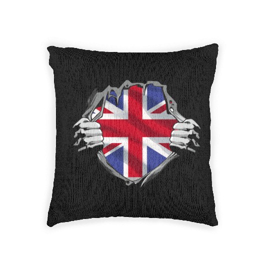 Union Jack Ripped Style UK Pride Woven Pillows