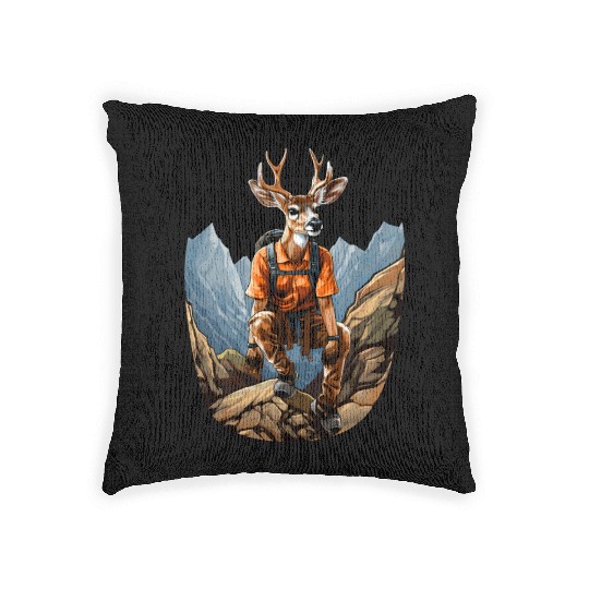 Deer Mountaineering / Hiking Deer Woven Pillows