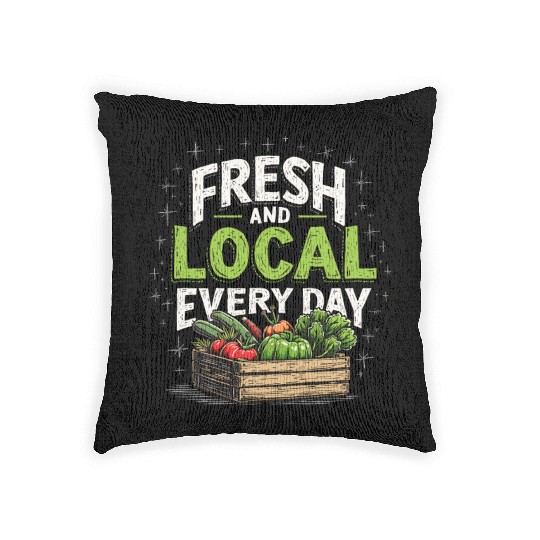 Farmers Market Vendor Fresh Produce and Local Woven Pillows