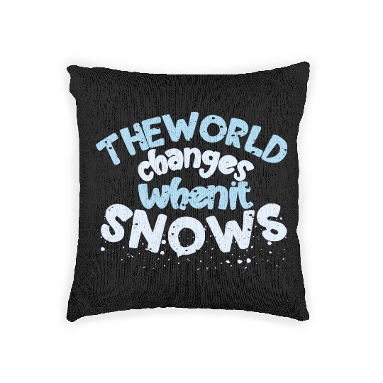 The World Change When It Snows Graphic Design Woven Pillows