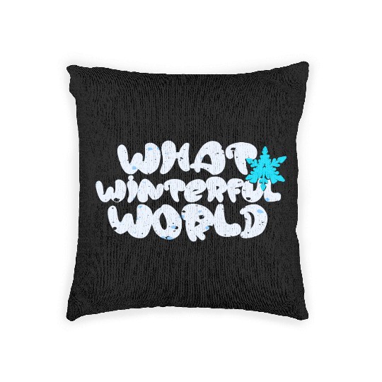 What A Winterful World Graphic Design Woven Pillows