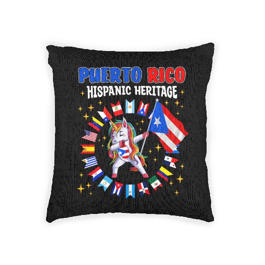 Hispanic Heritage Month Puerto Rico Kids Woven Pillows