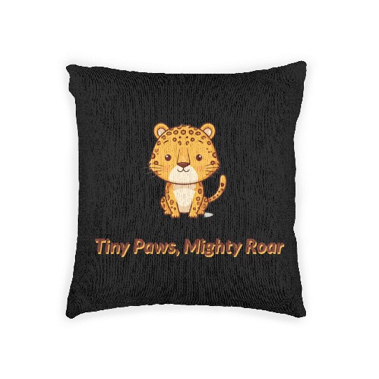 Tiny Paws Mighty Roar Jaguar Woven Pillows