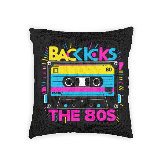 Back to the 80s Retro Cassette Tape Design - Vinta Woven Pillows