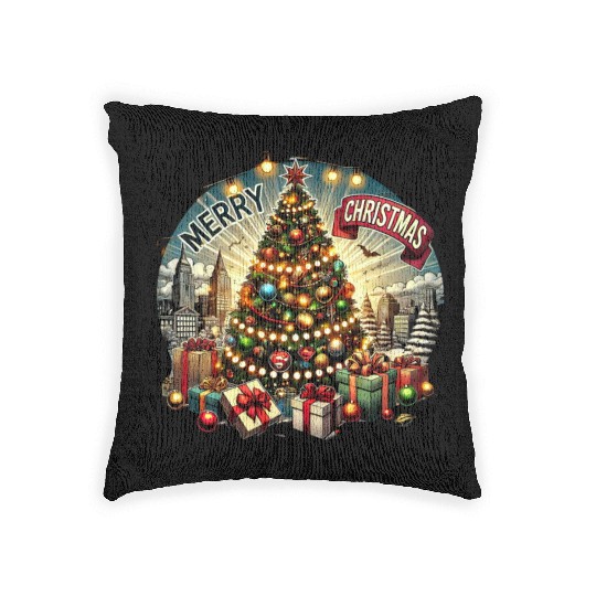 Classic Christmas Tree Design - Christmas Gifts Woven Pillows