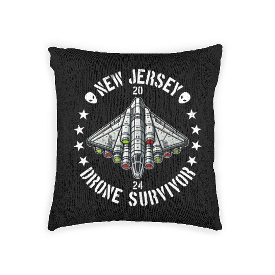 New Jersey Drone Survivor | NJ Drones Aliens UAPs Woven Pillows