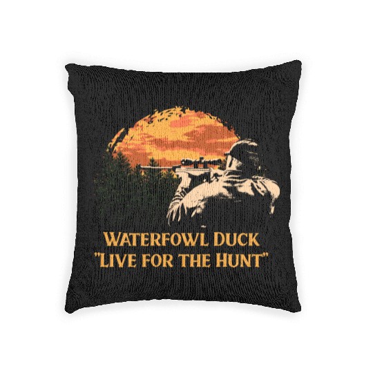 Waterfowl Duck Live for the Hunt Cast Around Woven Pillows