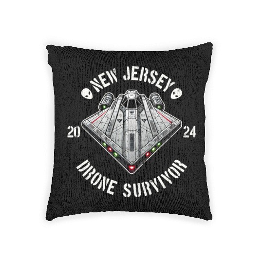 New Jersey Drone Survivor | NJ Drones Aliens UAPs Woven Pillows