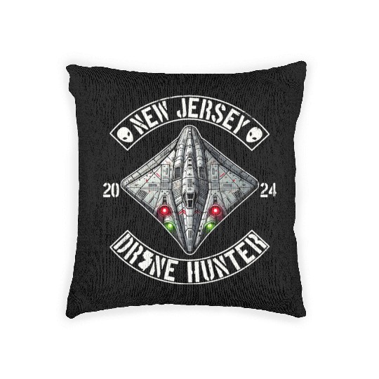 New Jersey Drone Hunter | NJ Drones Aliens UAPs Woven Pillows