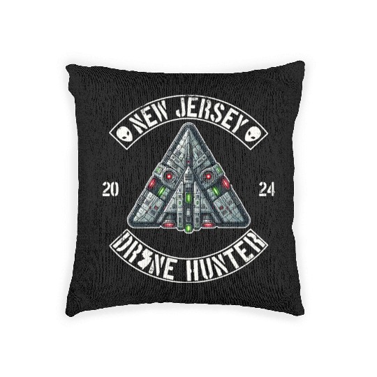 New Jersey Drone Hunter | NJ Drones Aliens UAPs Woven Pillows