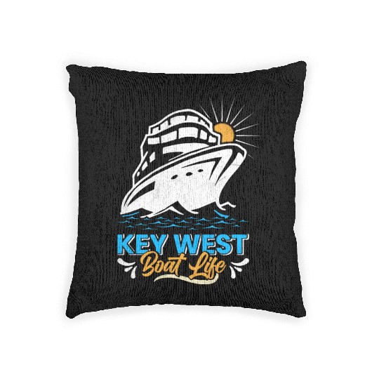 KEY-WEST BOAT LIFE Sailing Florida Keys West Keys Woven Pillows