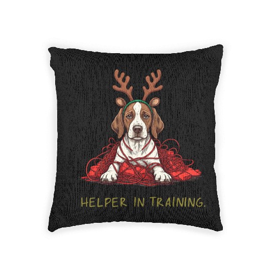 Puppy Christmas Chaos Woven Pillows