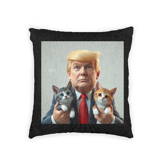 Trump Showing Kitty Love Woven Pillows