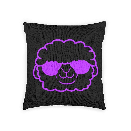 Sheep Sunglasses Cool Party Lamb Cute Head Face Woven Pillows