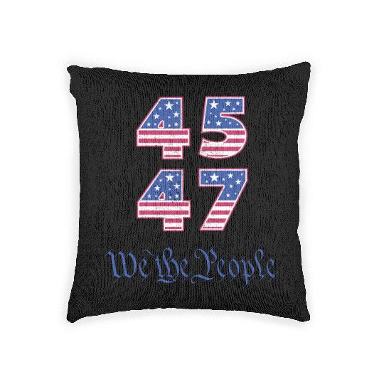 Trump 45 47 We The People American Flag Woven Pillows
