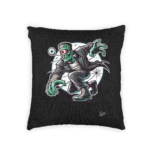The Green One-Eyed Cyclops Monster Woven Pillows