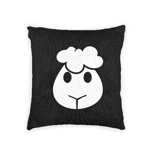 Sheep Face Head Cute Small Baby Lamb Sweet Comic Woven Pillows