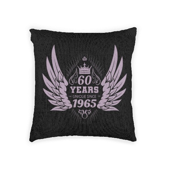 60 Years Unique Angel Wings Crown Woven Pillows