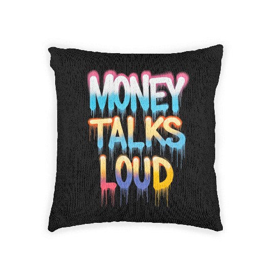 Money Talks Art Woven Pillows