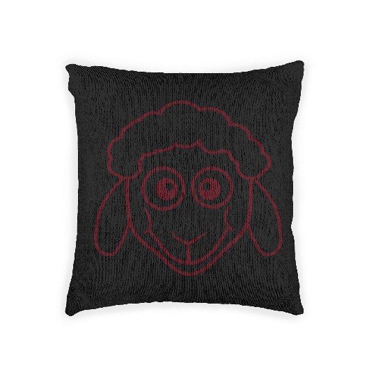 Sheep Face Head Cute Small Baby Lamb Sweet Comic Woven Pillows