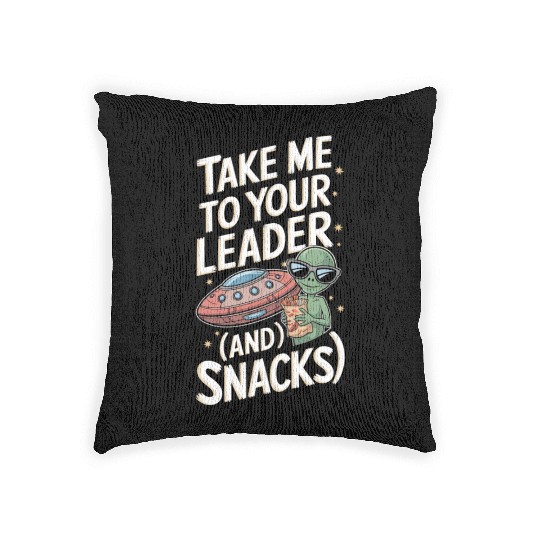 Take Me to Your Leader (and Snacks) Woven Pillows