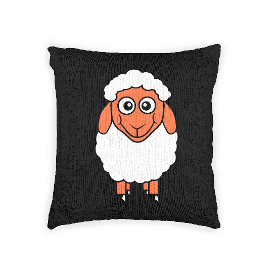 Sheep Baby Standing Cute Lamb Child Cool Comic Fun Woven Pillows