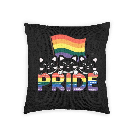 Pride of Jacksonville City Florida USA Rainbow Fla Woven Pillows