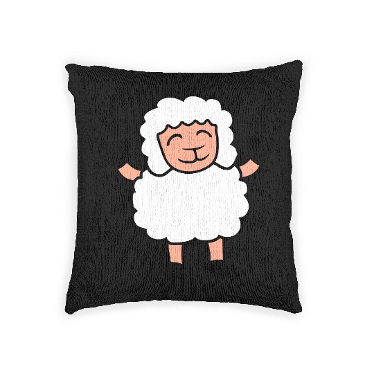 Sheep Baby Standing Cute Cute Lamb Child Happy Fun Woven Pillows
