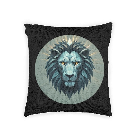 Geometric Power Lion Woven Pillows