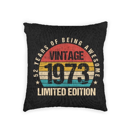 Vintage 1973 Limited Edition 52nd Birthday Gift Woven Pillows