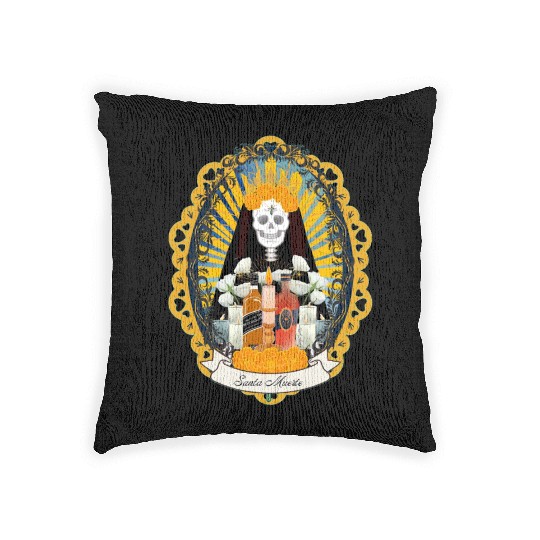 Regal Santa Muerte Woven Pillows