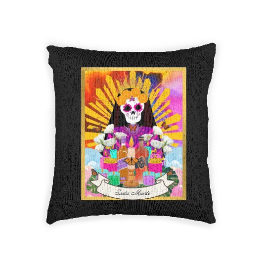 Butterfly Santa Muerte Woven Pillows