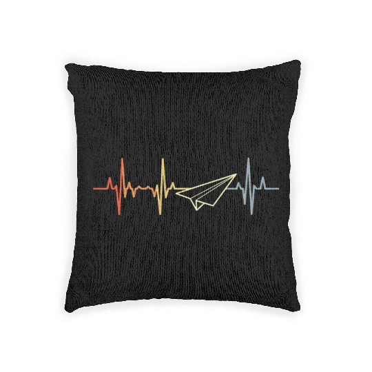 Paper Aircraft Heart Rate Woven Pillows