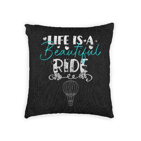 Hot Air Balloon Height Adventure Blue Woven Pillows